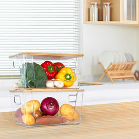 Aurblozen bamboo lid doubles as a cutting board for convenient prep