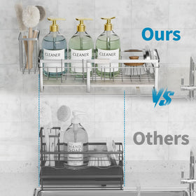 Aurblozen dish soap bottle storage demonstrates ample capacity for multiple bottles
