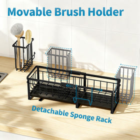 Aurblozen flexible storage rack that adapts to different sink setups without installation.