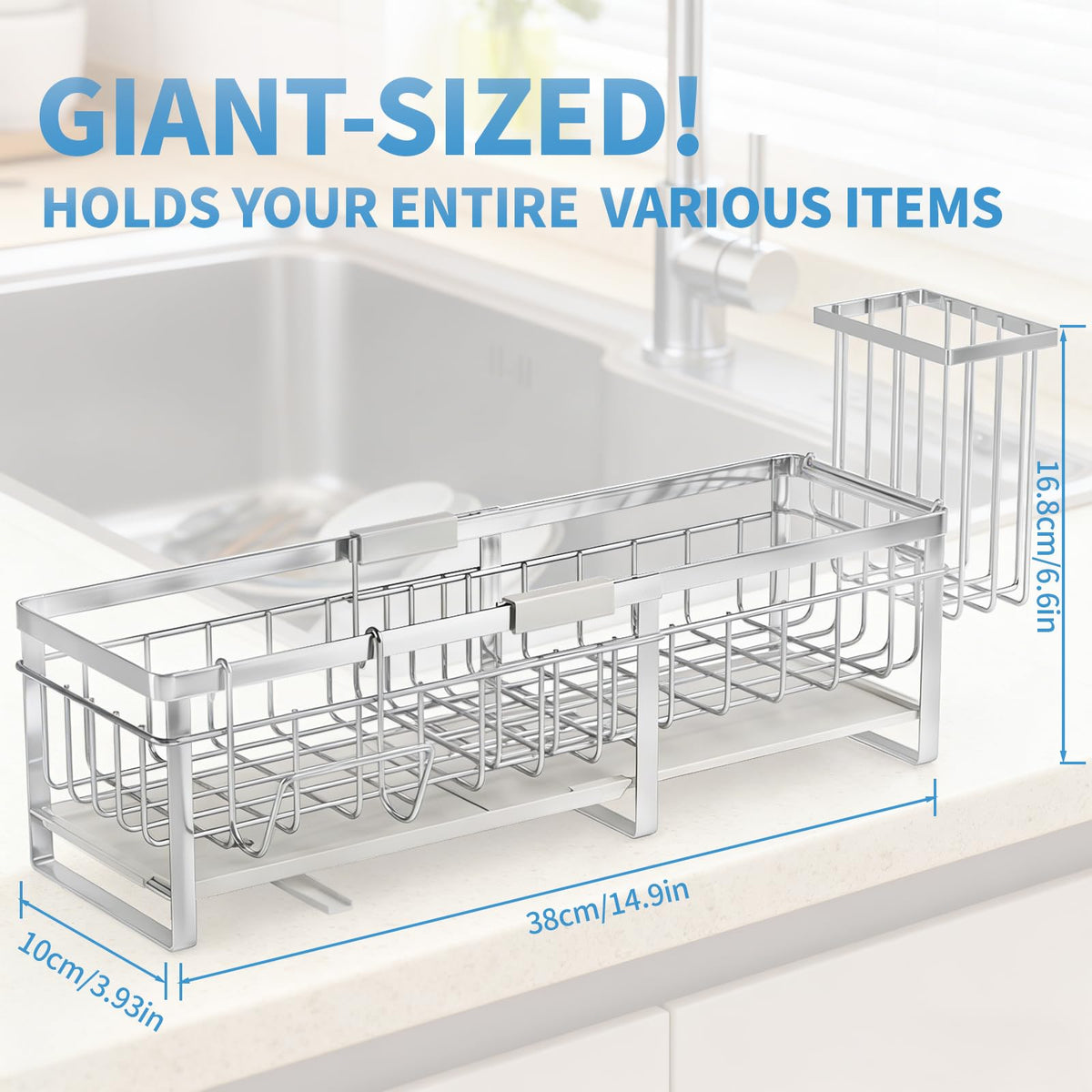 Aurblozen rustproof kitchen caddy highlights durable stainless steel and long term use