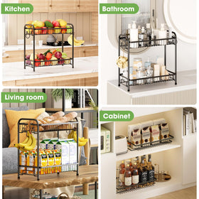 AURIKAR fruit basket with removable banana hanger keeping fruit fresh.