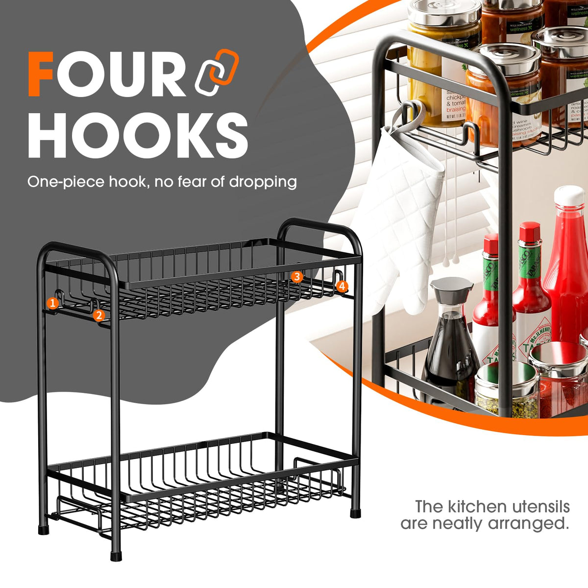 AURIKAR countertop display of spices with compact two-tier design.
