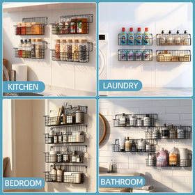 Durable metal construction of the AURIKAR spice rack stands up to daily use.