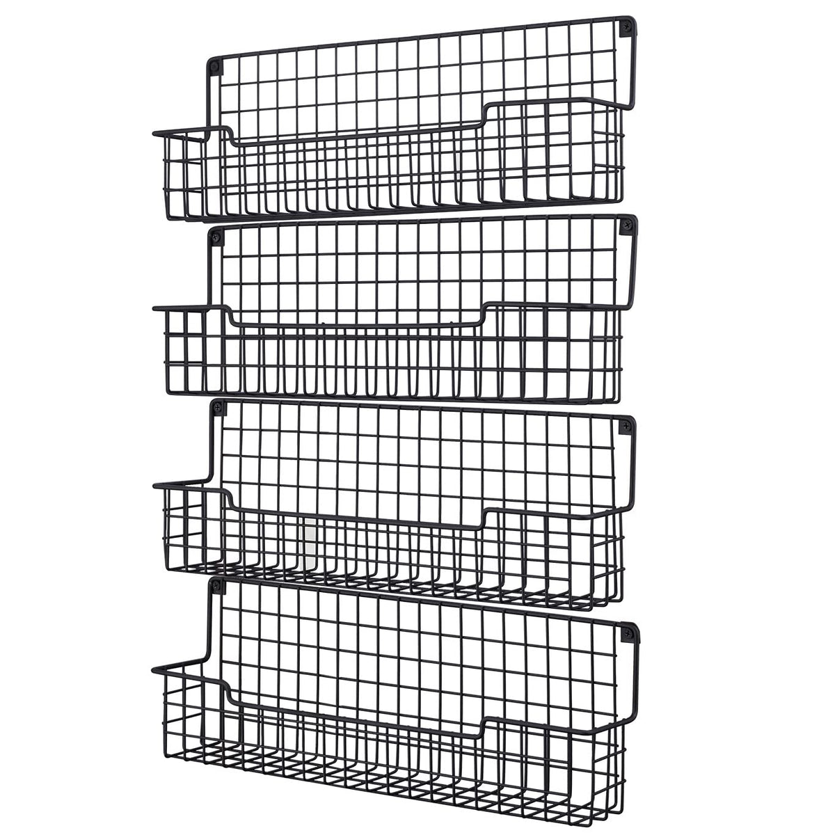 AURIKAR Spice Rack wall mount with four tiers for organized kitchen storage.