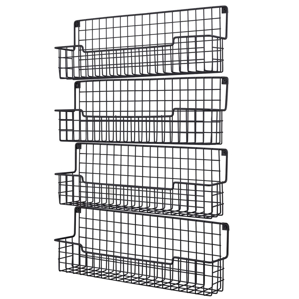 AURIKAR Spice Rack wall mount with four tiers for organized kitchen storage.