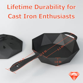 Aurionix cast iron skillet ensures even heat for perfect sears.