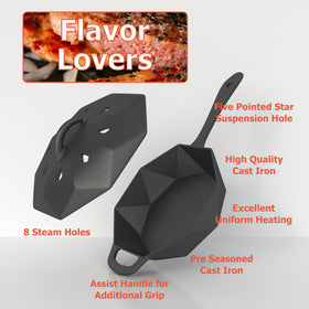 Aurionix cast iron skillet retains heat for steady cooking on any heat source.