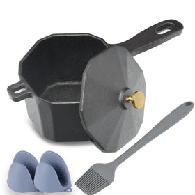 Aurionix small cast iron sauce pot with lid for precise melting on the stove