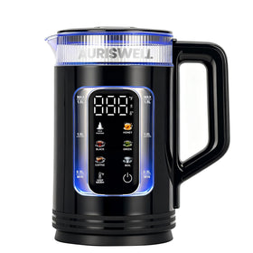 AURISWELL electric kettle with 6 presets on-screen for precise temperatures
