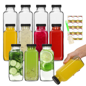 AuroTrends 12oz glass bottle with leakproof lid for on-the-go drinks.