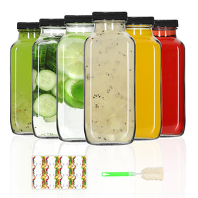 AuroTrends 12 oz glass bottle with lid for portable beverages on the go