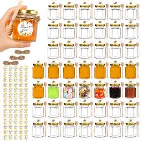 AuroTrends honey jar with dipper for easy serving and gifting