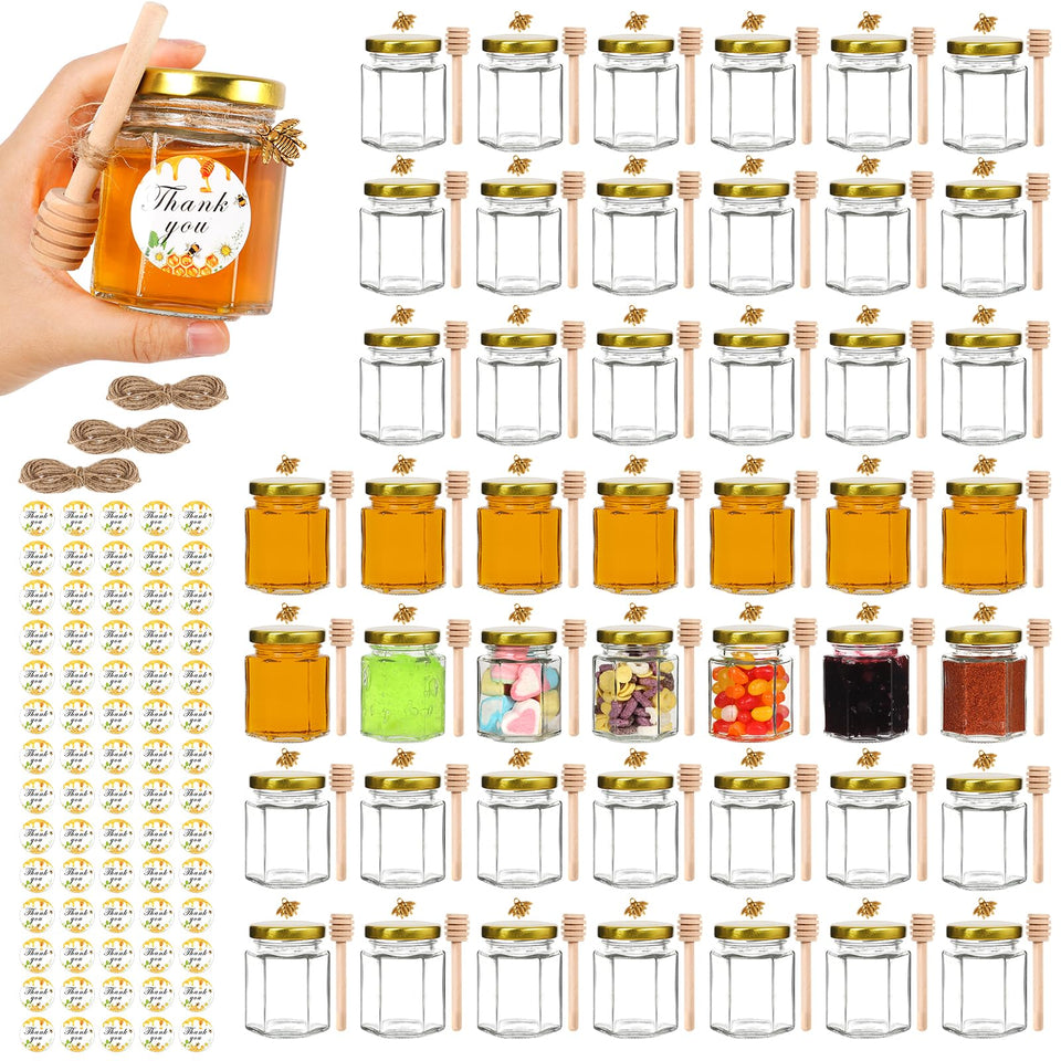 AuroTrends honey jar with dipper for easy serving and gifting