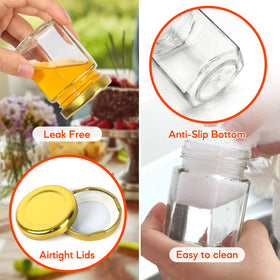AuroTrends gold seal lids provide airtight, leak-proof storage for honey