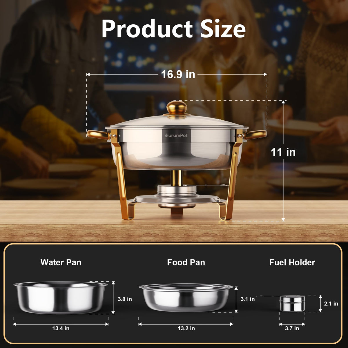 AurumPot fuel trays and basins support safe warming during service