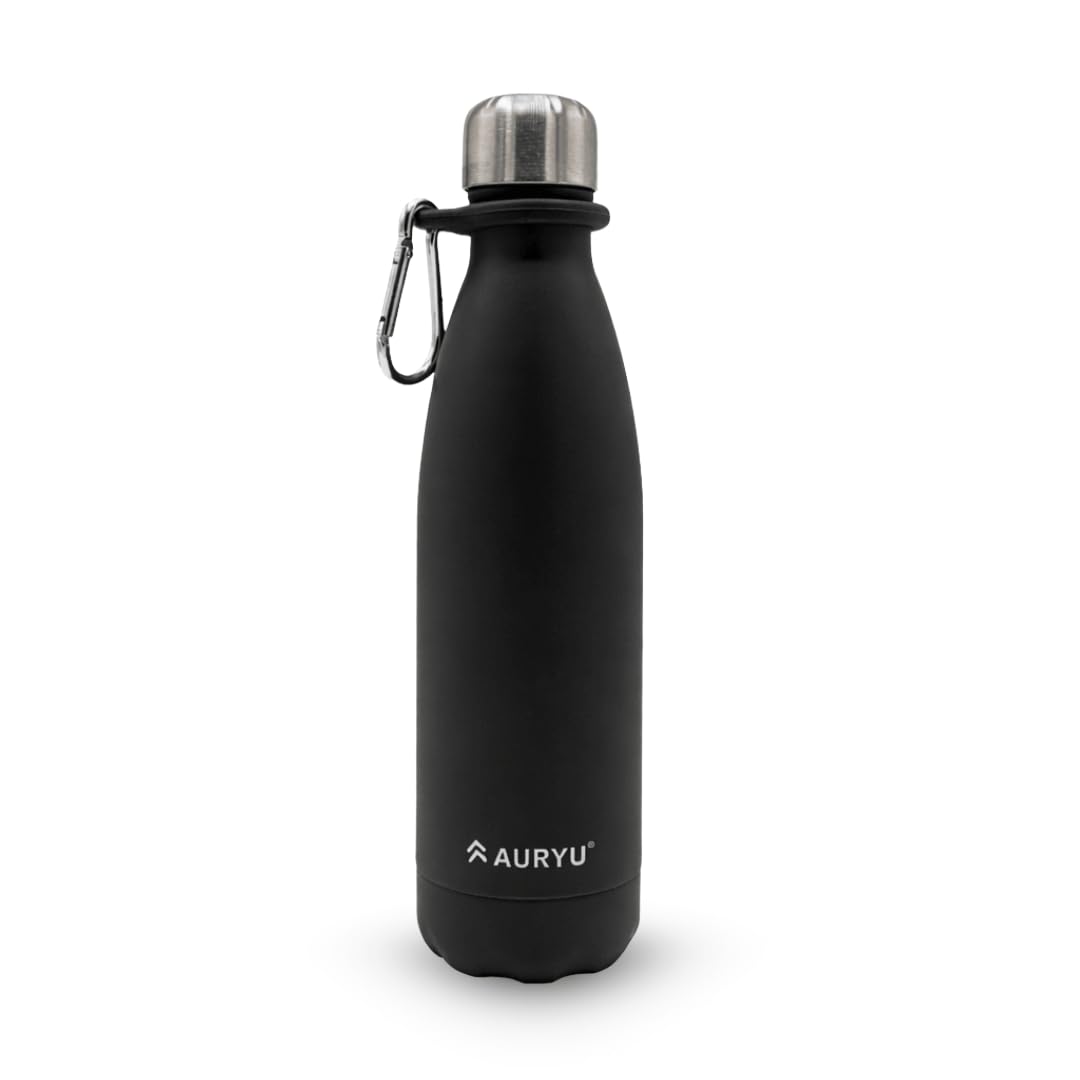 Auryu best-in-class triple-walled bottle front view for all-day hydration on the go