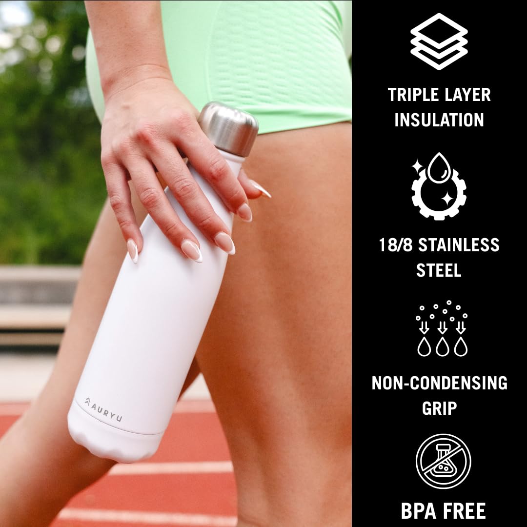 Auryu bottle with leak-proof lid for secure on-the-go use