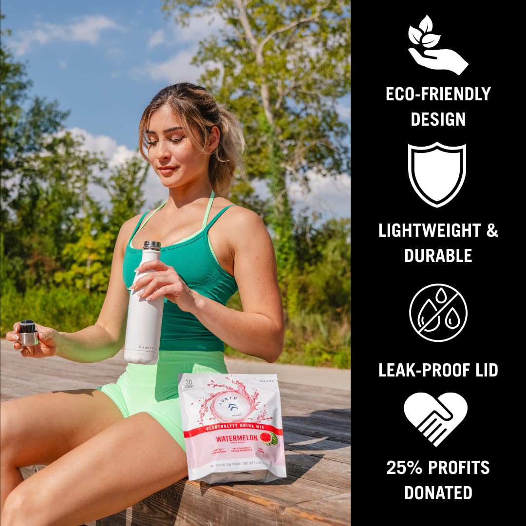 Auryu white 17oz bottle design suitable for bags and car holders