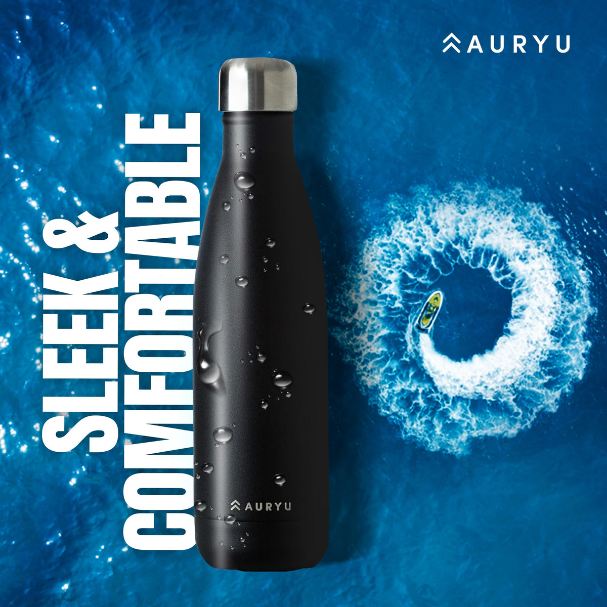 Auryu eco-friendly 18/8 stainless steel close-up reduces single-use plastics