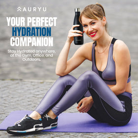 Auryu outdoor bottle in use during a hike for reliable temperature