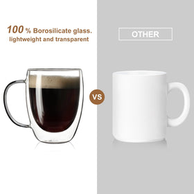 Aurzen microwave safe glass mugs, easy to clean and dishwasher safe