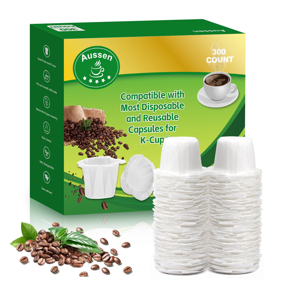 Aussen disposable coffee filters white for mess-free Keurig brewing