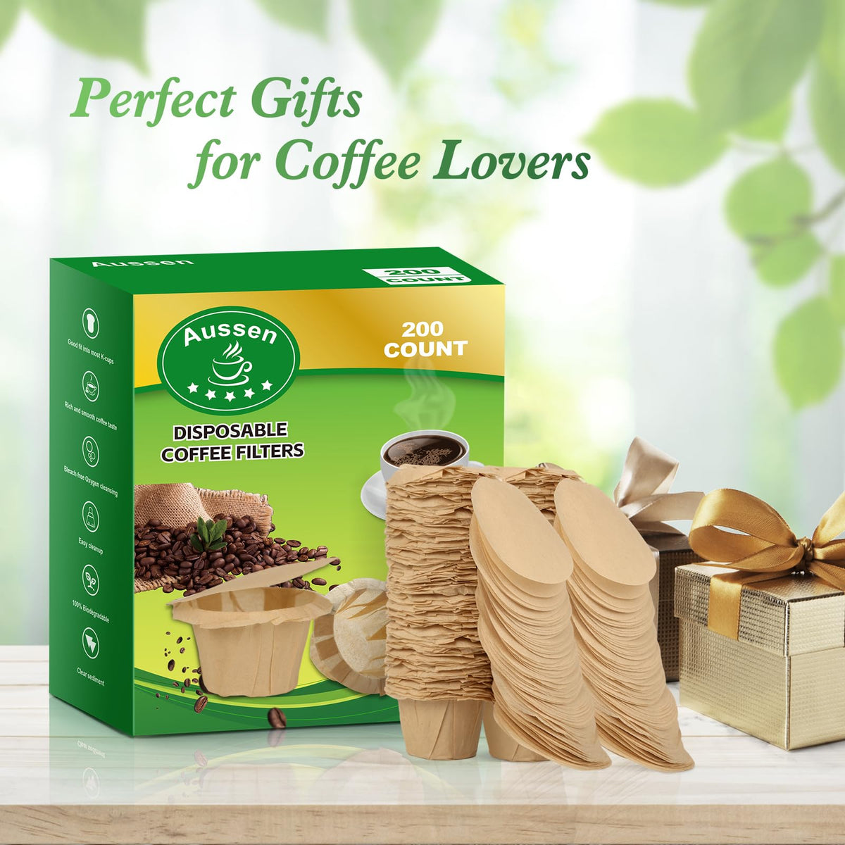 Aussen silkier coffee taste from well-filtered brew.