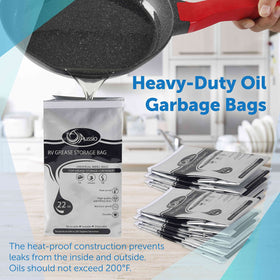 Aussio disposable grease bags suitable for regular trash disposal.