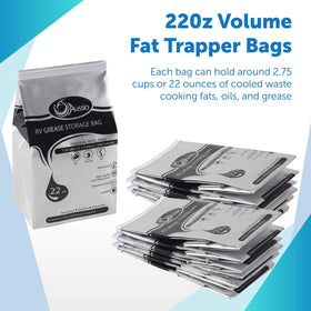 Aussio universal-fit grease bags beside containers for versatile disposal.