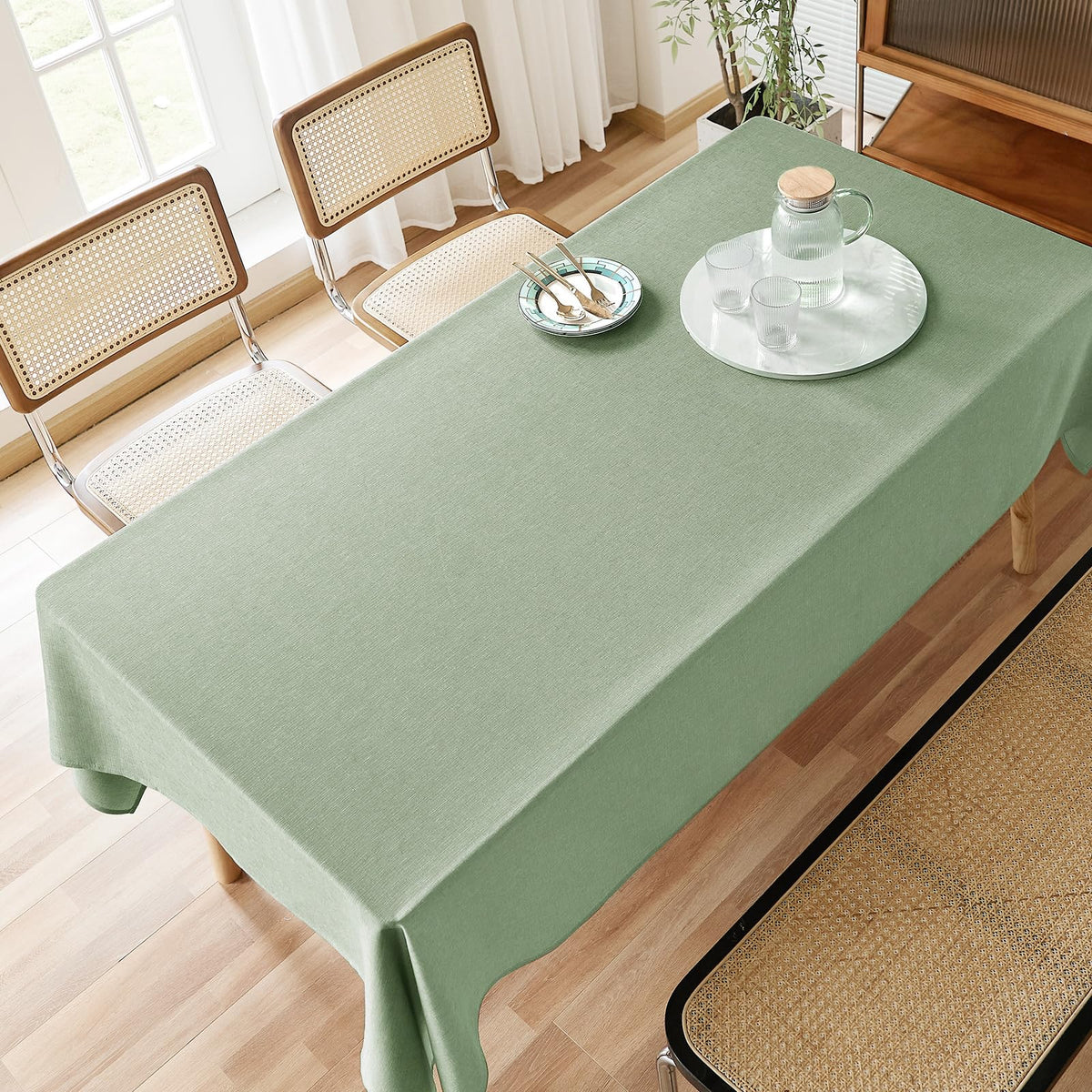 AUSSPVOCT Farmhouse rectangle tablecloth fits 6ft tables for gatherings