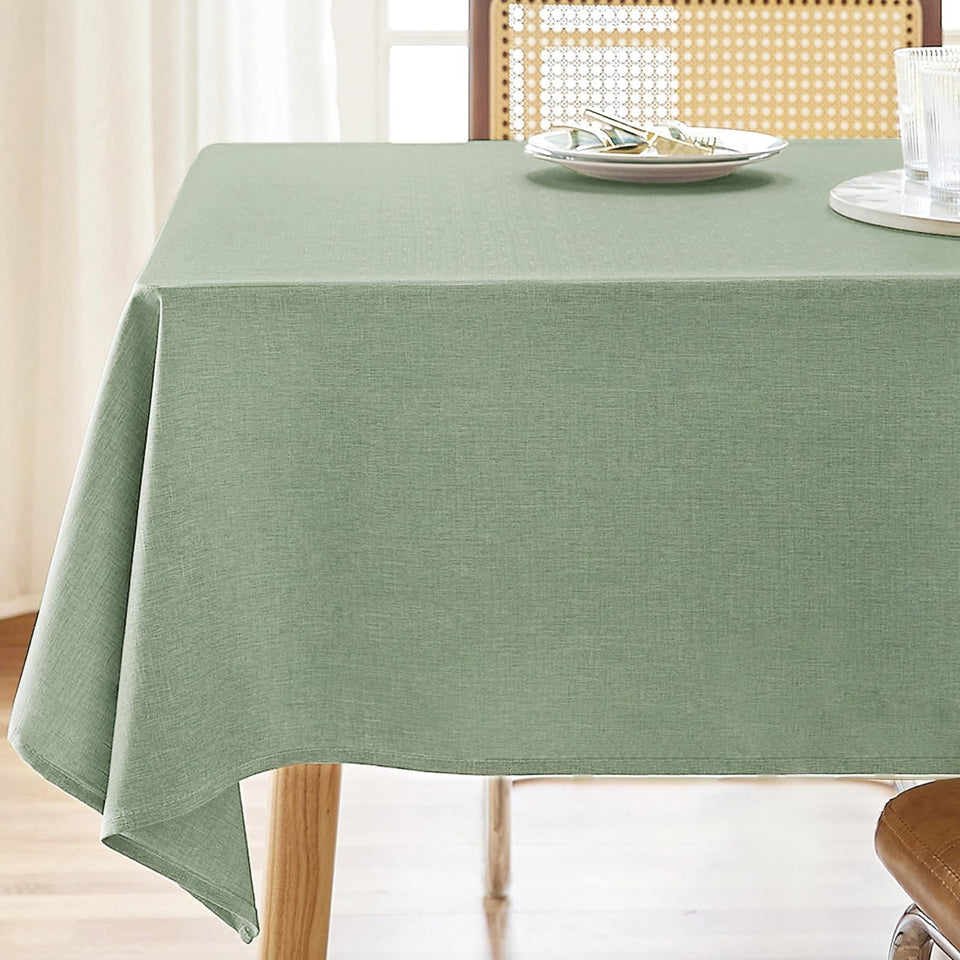 AUSSPVOCT Textured Tablecloth rectangle 52x70 with water resistant surface for dining