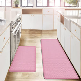 AUTODECO 2-pack kitchen mats on floor for cushioned comfort.