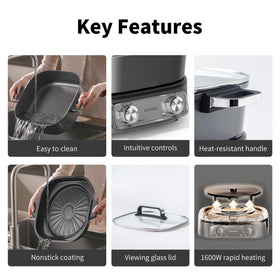 AUTUCU ceramic nonstick surface reduces oil for healthier cooking.