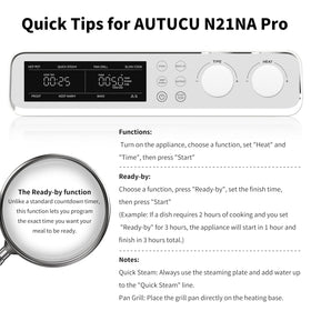AUTUCU N21NA Pro slow cooker with PFOA-free ceramic coating for easy cleaning