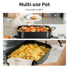 AUTUCU removable pot with handles for oven-to-table serving.