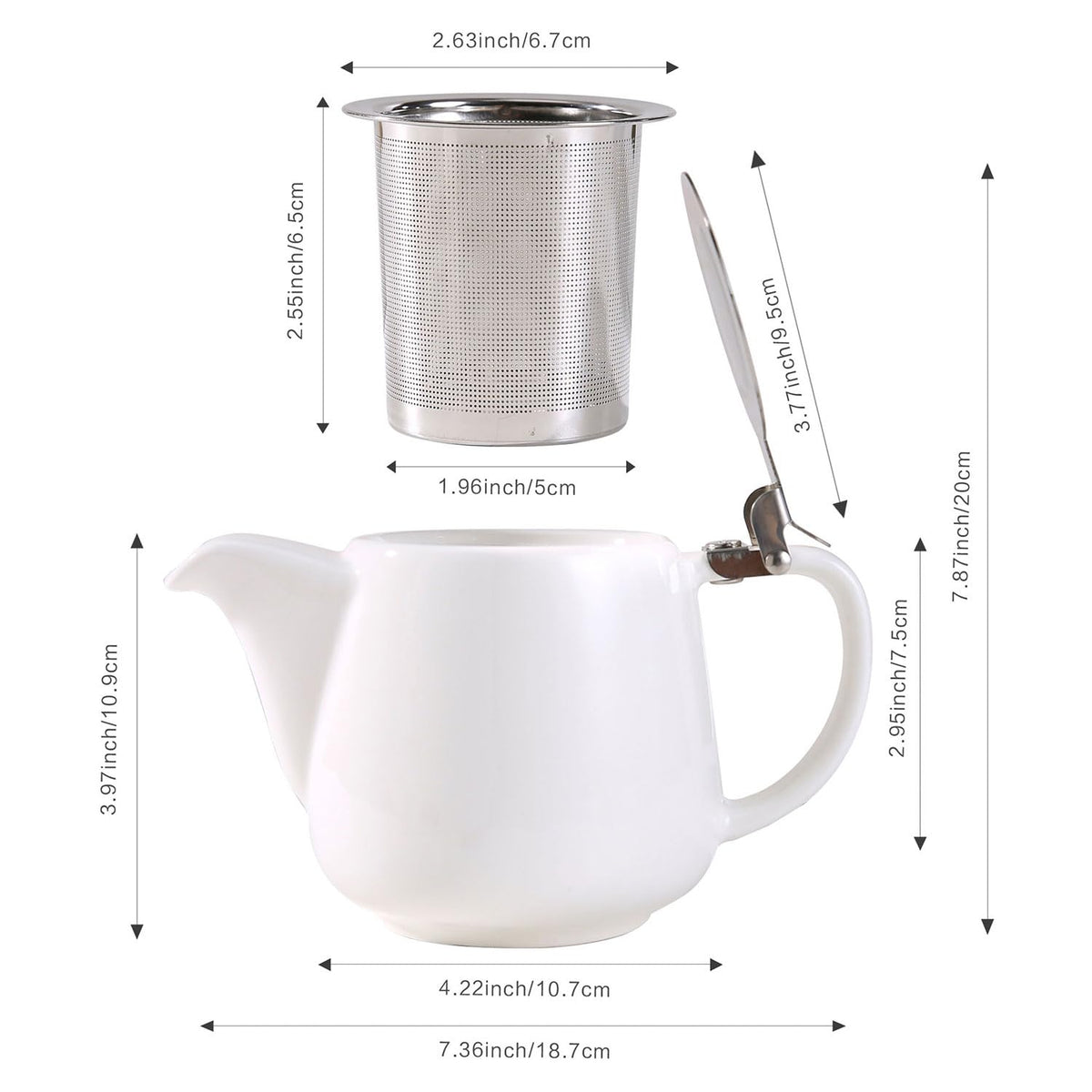 Auxmeware heat-resistant ceramic teapot keeps tea hot without warping