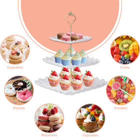 Auysbytdd white dessert stand components install in minutes for stylish entertaining.