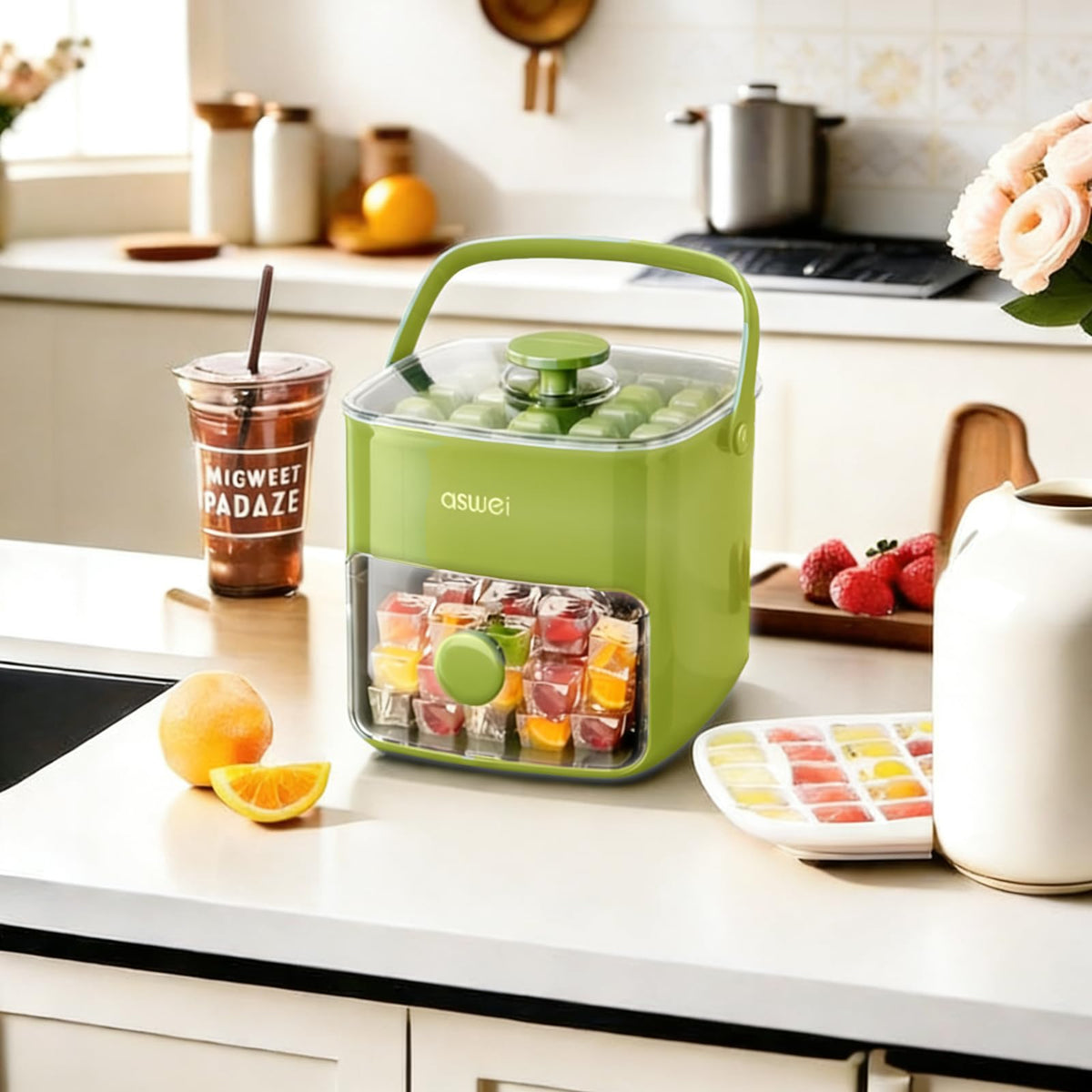 AUZUX non-electric ice maker design for convenient freezing