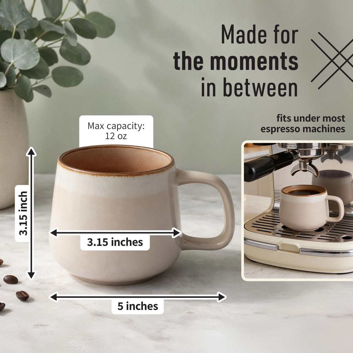 A close-up of the Ava Nord mug handle for a comfortable grip.