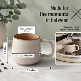 A close-up of the Ava Nord mug handle for a comfortable grip.