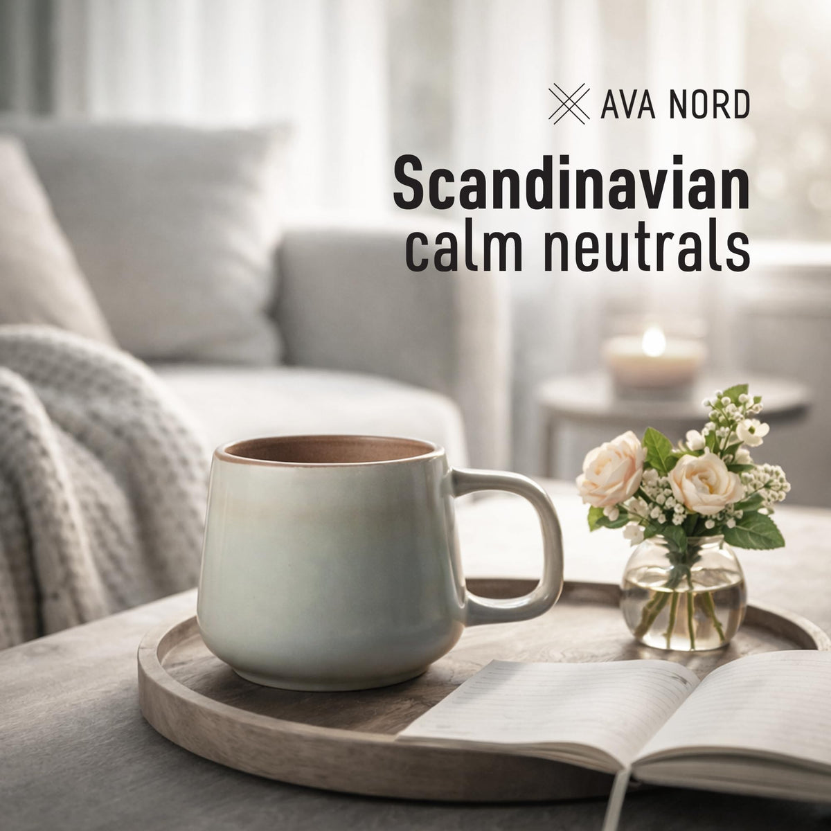 Ava Nord mug with comfortable handle ready for morning coffee