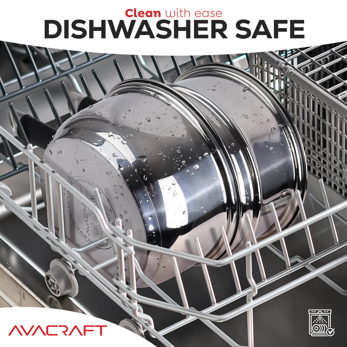 AVACRAFT dishwasher-safe design for easy cleanup after cooking.