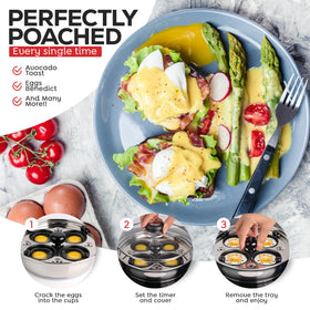 AVACRAFT egg poacher cups demonstrating non-stick coating for easy release