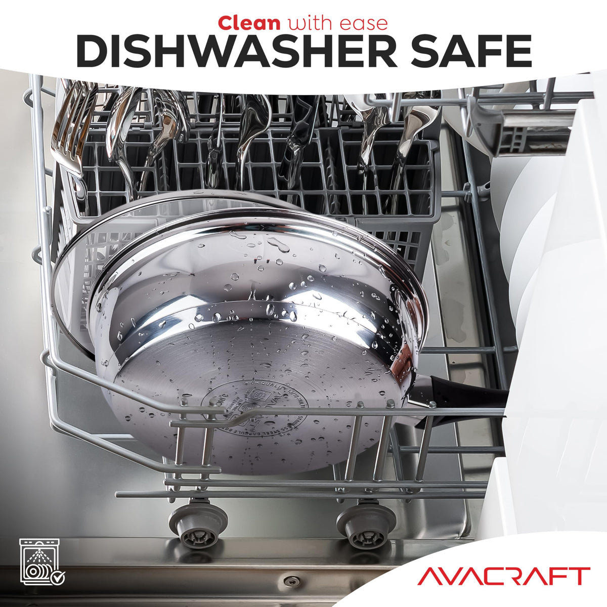 AVACRAFT egg poacher insert removed to reveal sauté pan option