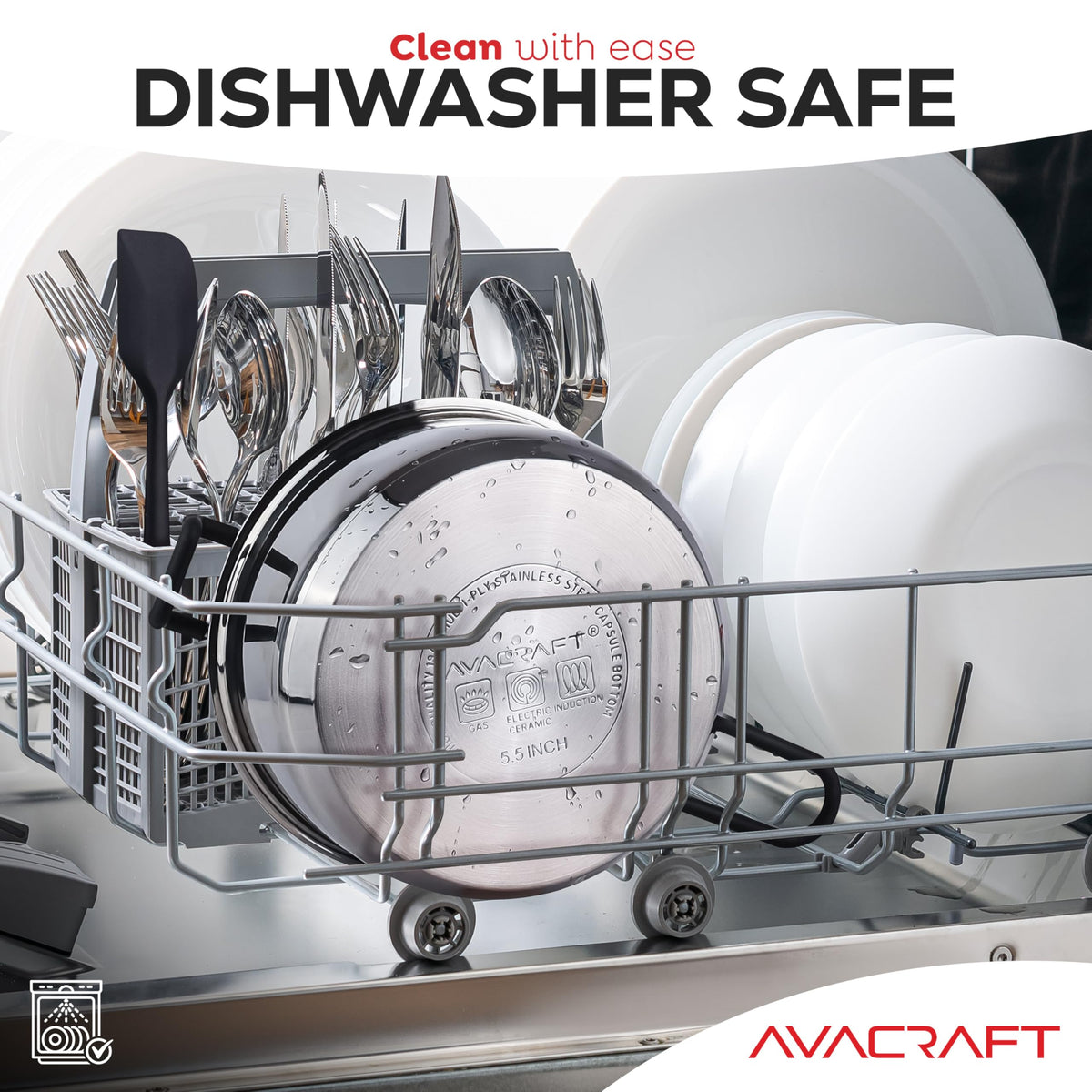 AVACRAFT induction-compatible double boiler on a modern cooktop.