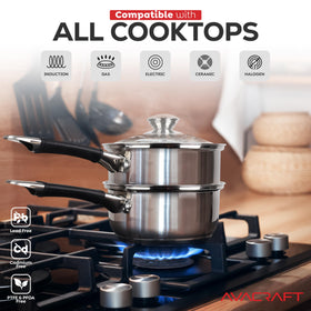 AVACRAFT tempered glass lid traps heat and moisture.