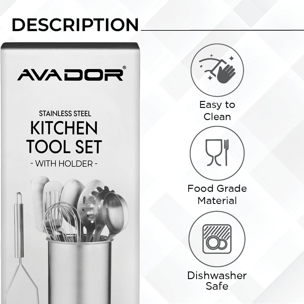 Avador holder and utensils display showing space-saving kitchen organization.