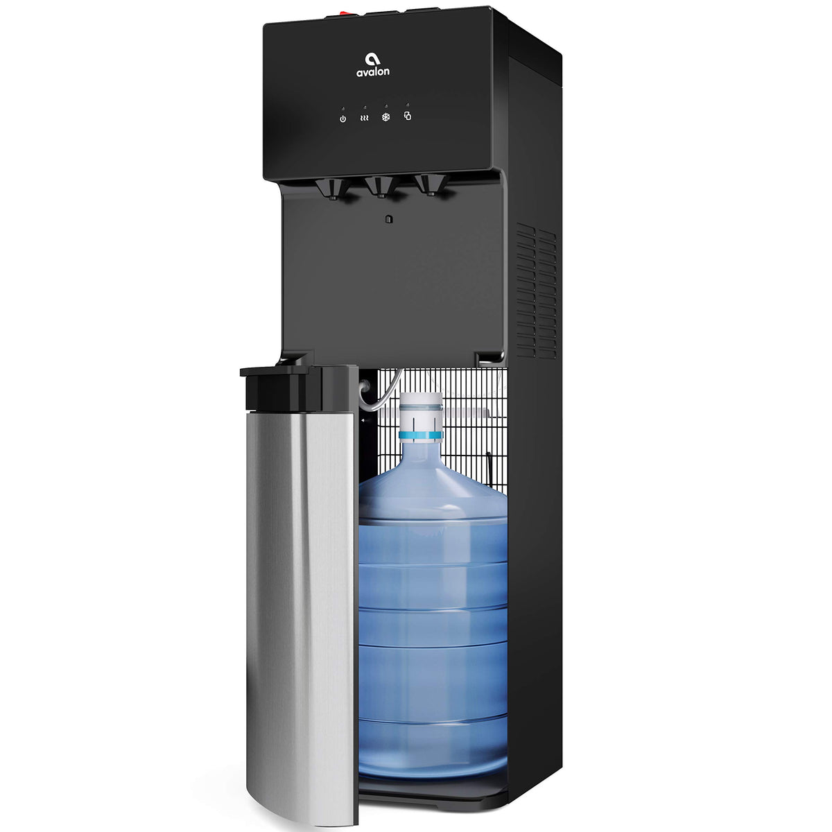 Avalon A4BLWTRCLR front view highlighting durable stainless cabinet for home or office use