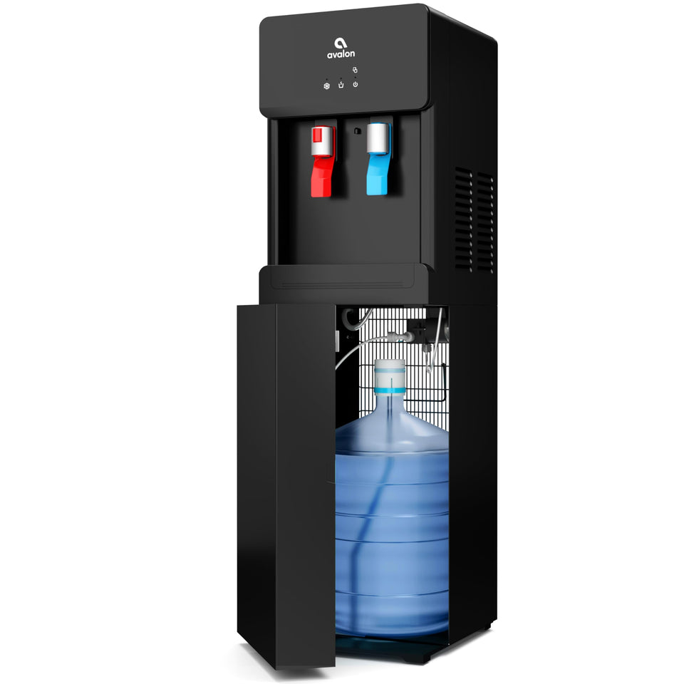 Avalon A6BLWTRCLRBLK bottom-loading cabinet for easy bottle changes and reduced lifting