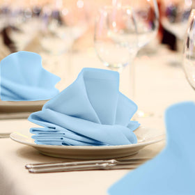 Table layout with Avalon Kitchen 17x17 napkins for generous coverage